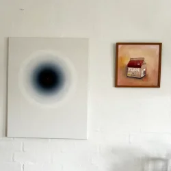 Akvarel - 1/4 flde - 26x26 inkl ramme