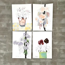 Tegning - Alpeviol - 30x40cm