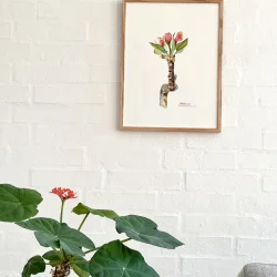 Akvarel - �bleblomst - 30x40cm