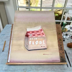 Original akvarel - Du er fl�de - 50x40cm