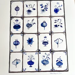 Original akvarel - Bl� - 76x56cm