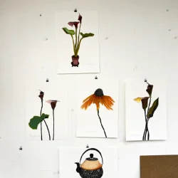 Mixed media - Gylden solhat - A3