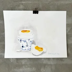 Akvarel - Bl�dkogt �g - 30x40cm