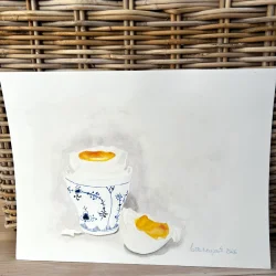 Akvarel - Bl�dkogt �g - 30x40cm