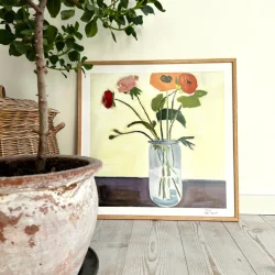 Kunstprint - Blomsterpoesi - 50x50 inkl ramme