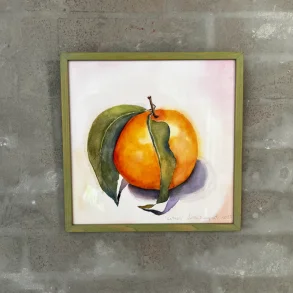 Akvarel - Citrusfrugt - 26x26cm inkl grn ramme