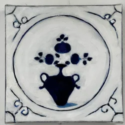 Oliemaleri - Fan�-flise - 20x20x4cm