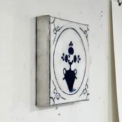 Oliemaleri - Fan�-flise - 20x20x4cm