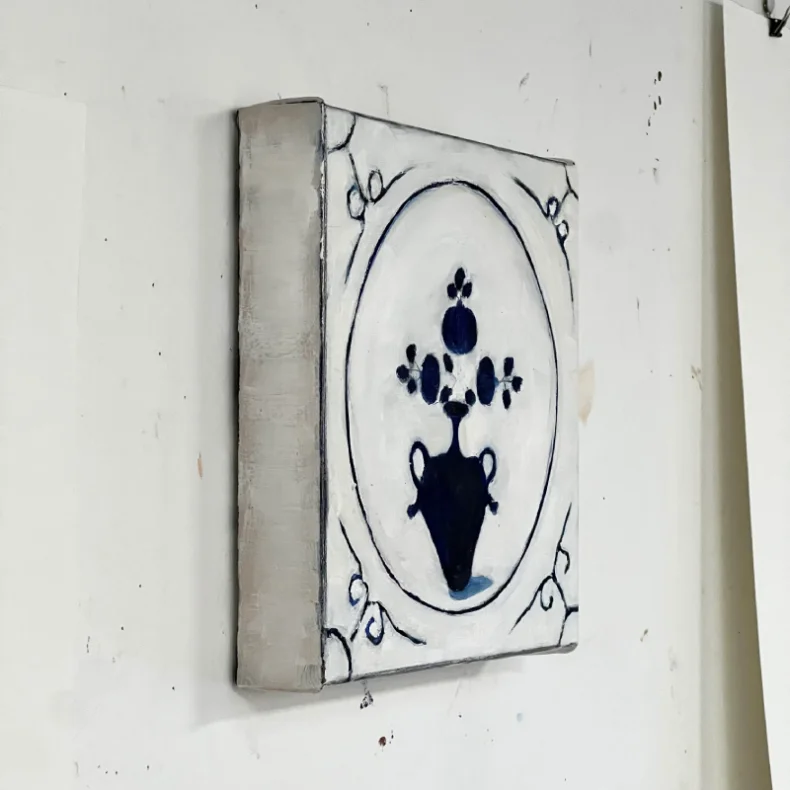 Oliemaleri - Fan�-flise - 20x20x4cm