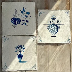 Akvarel - Fan� klinker - 3 stk - 20x20cm