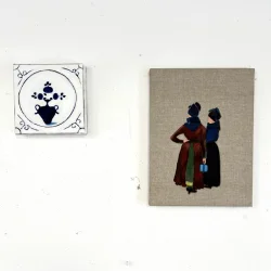 Oliemaleri - Fan�-flise - 20x20x4cm