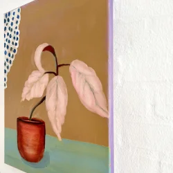 Oliemaleri - Stilleben med plante - 50x40cm