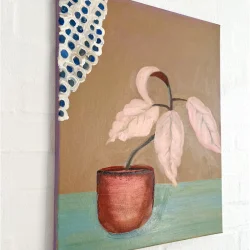 Oliemaleri - Stilleben med plante - 50x40cm