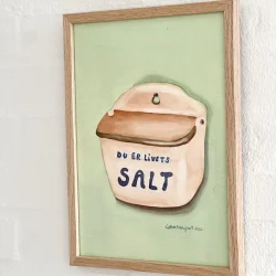 Original akvarel - Du er livets salt - A4 i egetr�ramme