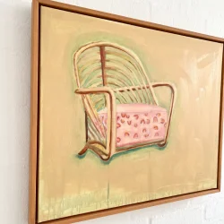 Oliemaleri - Hvilestol - 53x63cm inkl. h�ndmalet sv�veramme