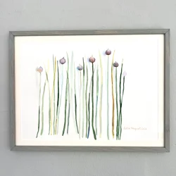 Original akvarel - Purl�g i gr� ramme - 30x40cm