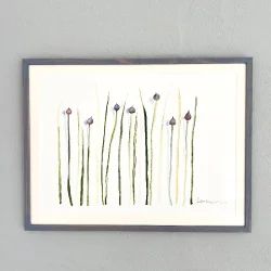 Original akvarel - Purl�g - 30x40cm inkl ramme