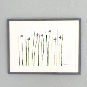 Original akvarel - Purl�g - 30x40cm inkl ramme