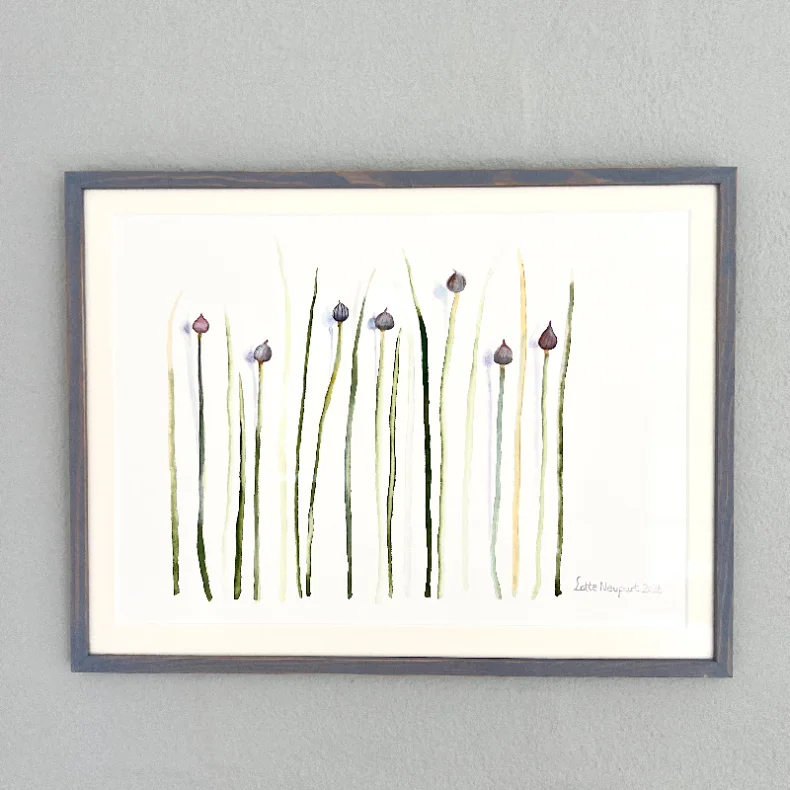 Original akvarel - Purl�g - 30x40cm inkl ramme