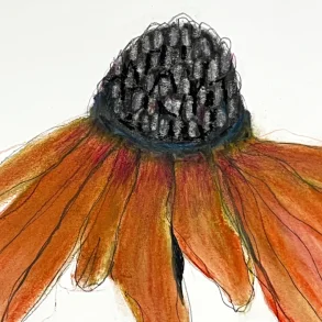 Mixed media - Gylden solhat - A3