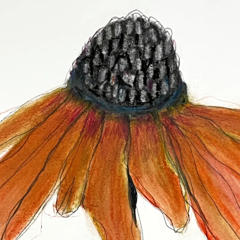 Mixed media - Gylden solhat - A3