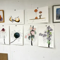 Mixed media - Lys solhat - A3