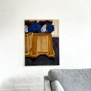 Oliemaleri - Hos torvehandleren - 70x90cm