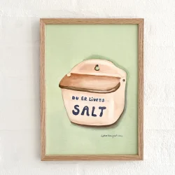 Original akvarel - Du er livets salt - A4 i egetr�ramme