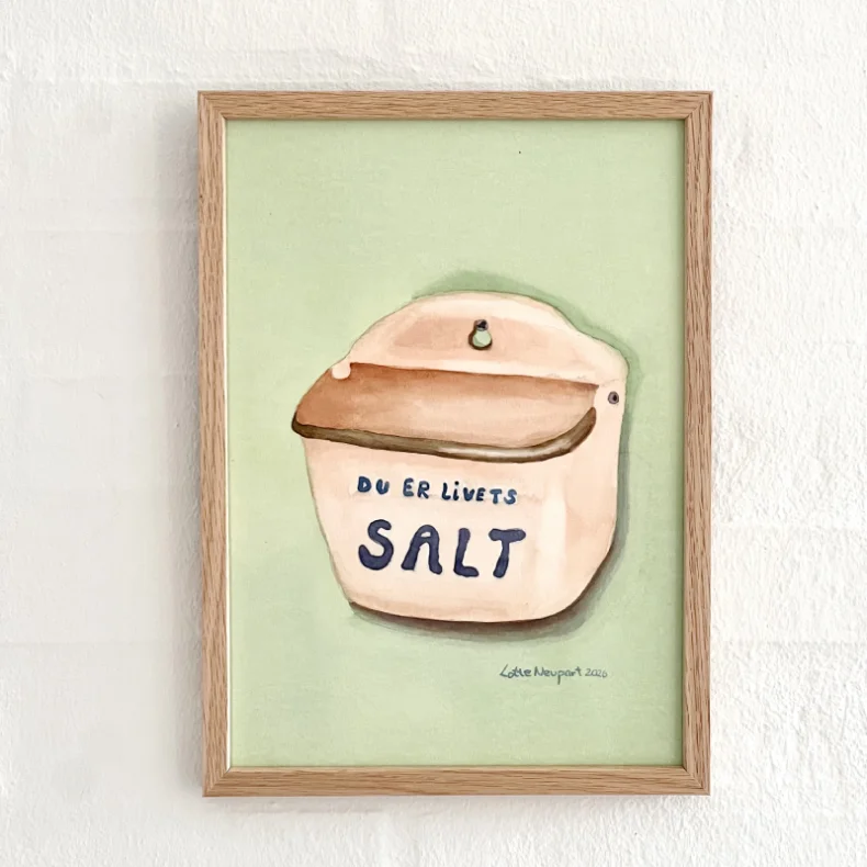 Original akvarel - Du er livets salt - A4 i egetr�ramme
