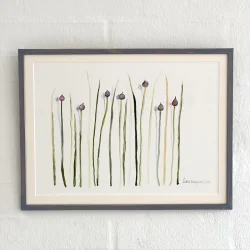 Original akvarel - Purl�g - 30x40cm inkl ramme