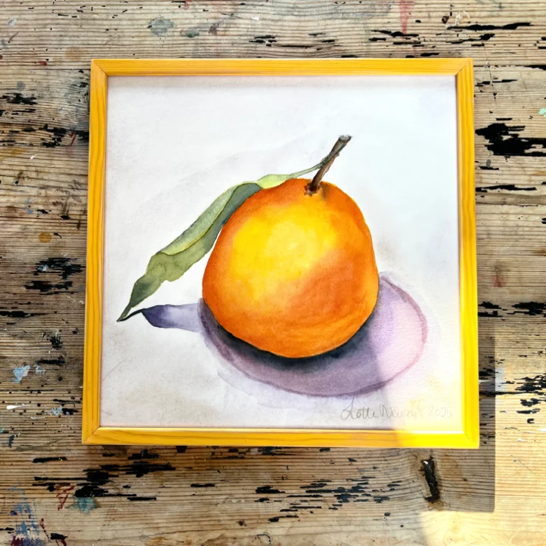 Akvarel - Clementin - 26x26cm inkl gul ramme