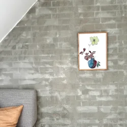 Akvarel - Julerose - grn - inkl egetrramme 30x40cm