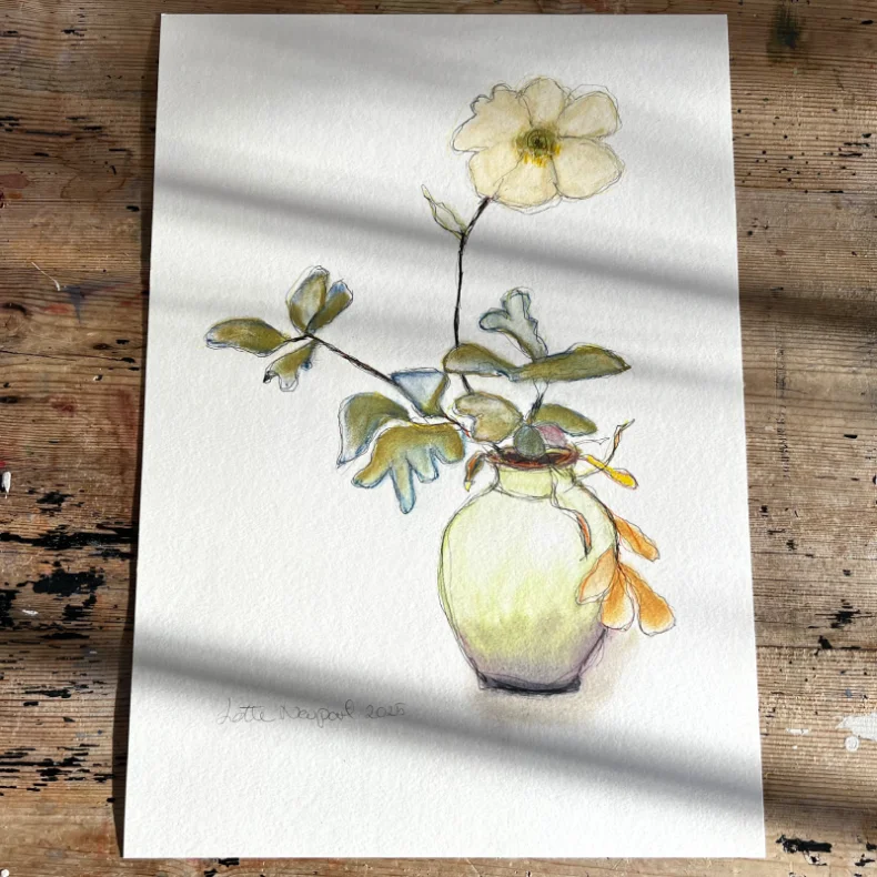 Mixed media - Julerose - A3