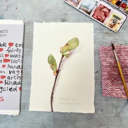 Akvarel - Kastanie i april - ca  A4