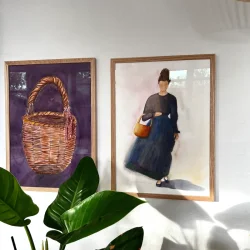 Akvarel - Kvinde fra Fan - A2 inkl ramme