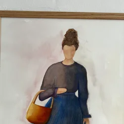 Akvarel - Kvinde fra Fan - A2 inkl ramme