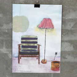 Kunstprint - L�sestolen 6/30 - A3