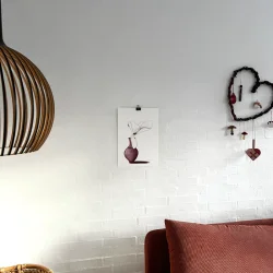 Mixed media - Lilla vase med magnolia - A3