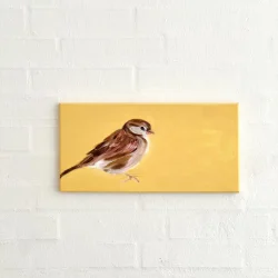 Oliemaleri - Lille spurv - 20x40cm