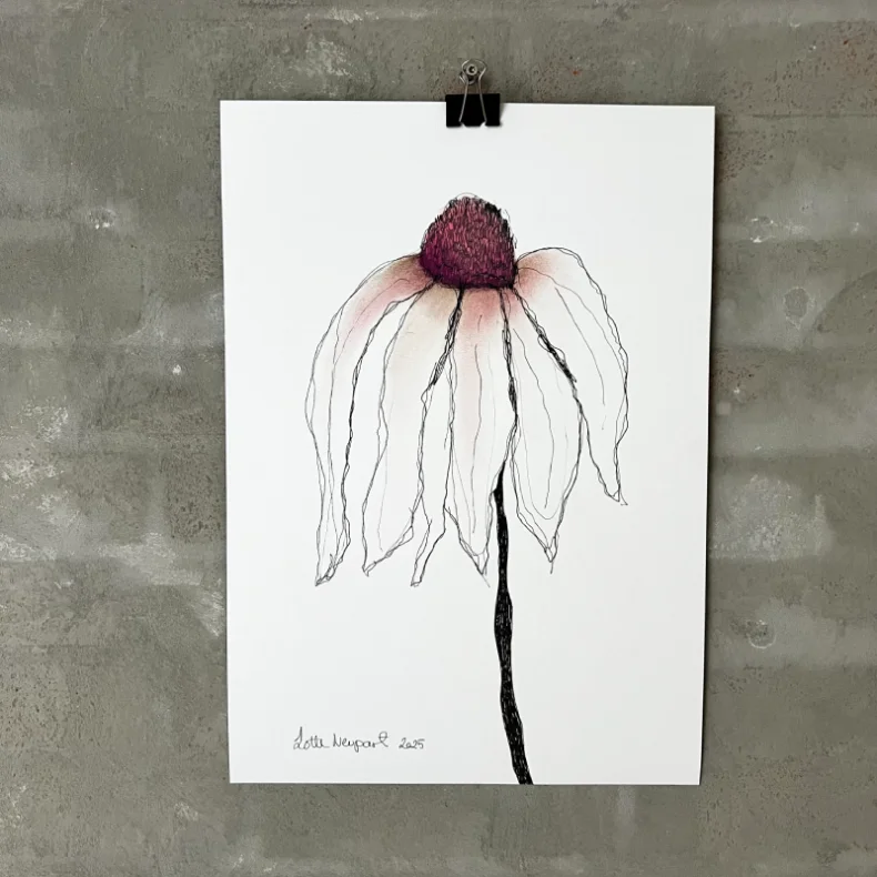 Mixed media - Lys solhat - A3