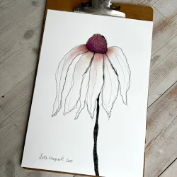 Mixed media - Lys solhat - A3