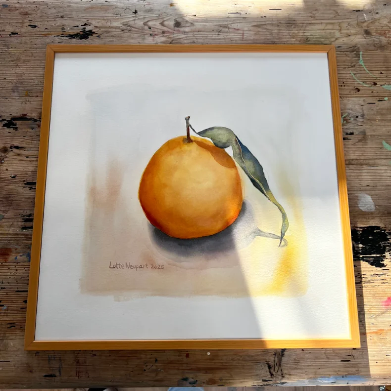 Akvarel - Mandarin - 40x40cm inkl ramme