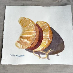 Akvarel - Mandarinb�de - 18x22cm