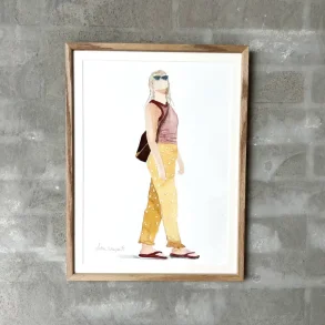 Akvarel - Op mod solen - INDRAMMET 30X40CM