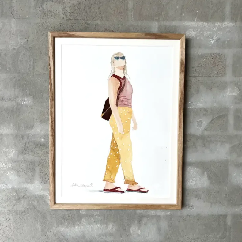 Akvarel - Op mod solen - INDRAMMET 30X40CM