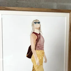 Akvarel - Op mod solen - INDRAMMET 30X40CM