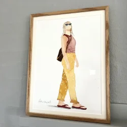 Akvarel - Op mod solen - INDRAMMET 30X40CM