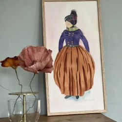 Akvarel - Dragten - 26x51cm indrammet