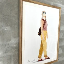 Akvarel - Op mod solen - INDRAMMET 30X40CM