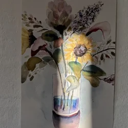 A5 kort - Buket med solsikke 